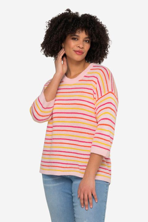 Image du produit Angel of Style Pull oversized rayé à col rond et manches courtes (44, 46)