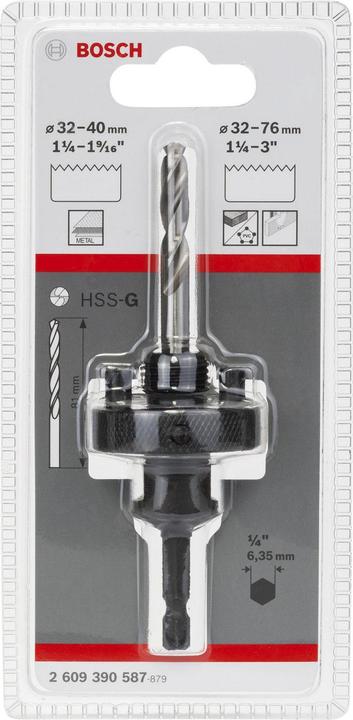 Produktbild Bosch Professional Zubehör Sechskant-Steckdosenadapter für Lochsägen mit 32 bis 76 mm 5/8-Zoll 18 UNF (6.35 Millimeter)