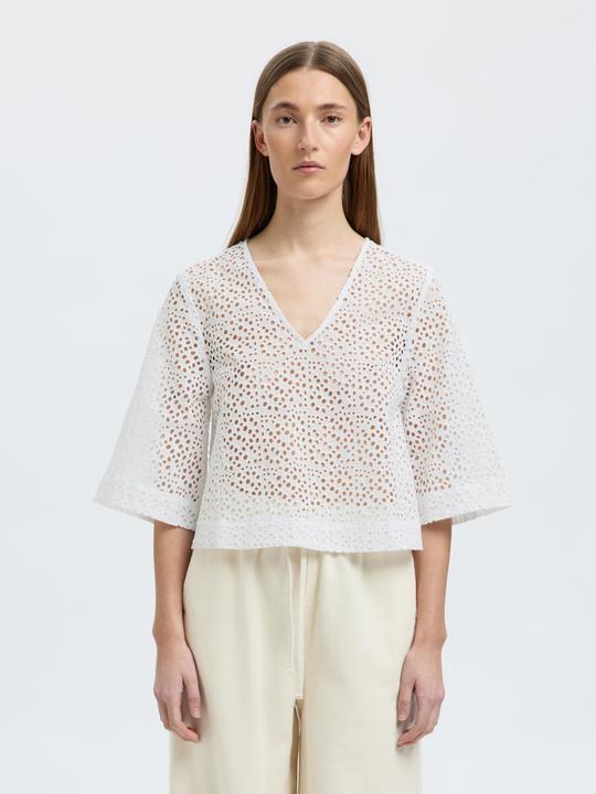 Image du produit Selected Broderie Anglaise Crop Top (42)