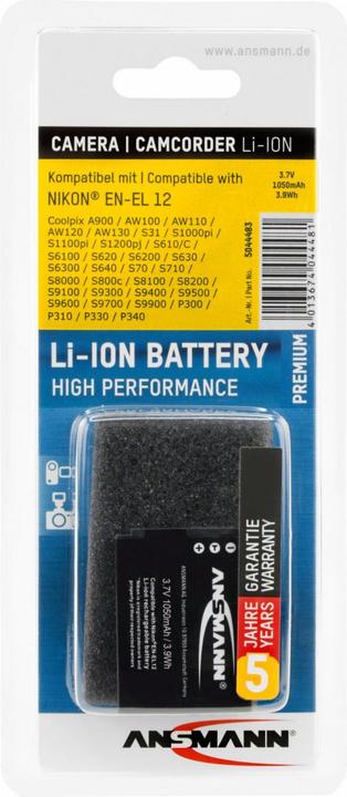 Productafbeelding Ansmann Nikon EN-EL12 batterij (Batterij van de camera)