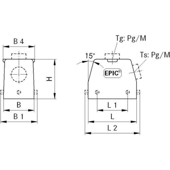 Thumbnail - Lapp Tüllengehäuse PG21 EPIC H-B 2, Elektronikkabel + Stecker, Grau