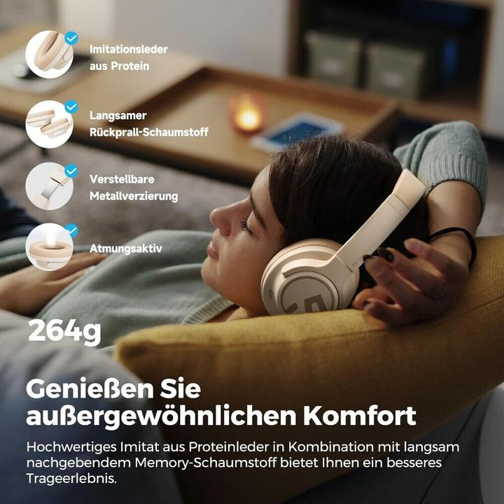 Actual product image Soundpeats Space overhead headset beige (Wireless)