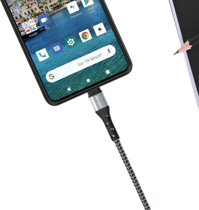 Productafbeelding Energizer Metalen / gevlochten nylon kabel - USB-C - 2 m, zilver (2 m)