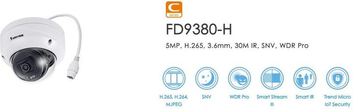 Produktbild Vivotek C Series FD9380-H (2560 x 1920 Pixels)