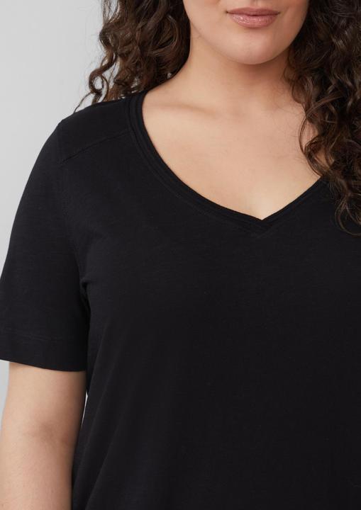 Produktbild S.Oliver T-Shirt T-Shirt aus Flammgarn mit V-Ausschnitt (44)