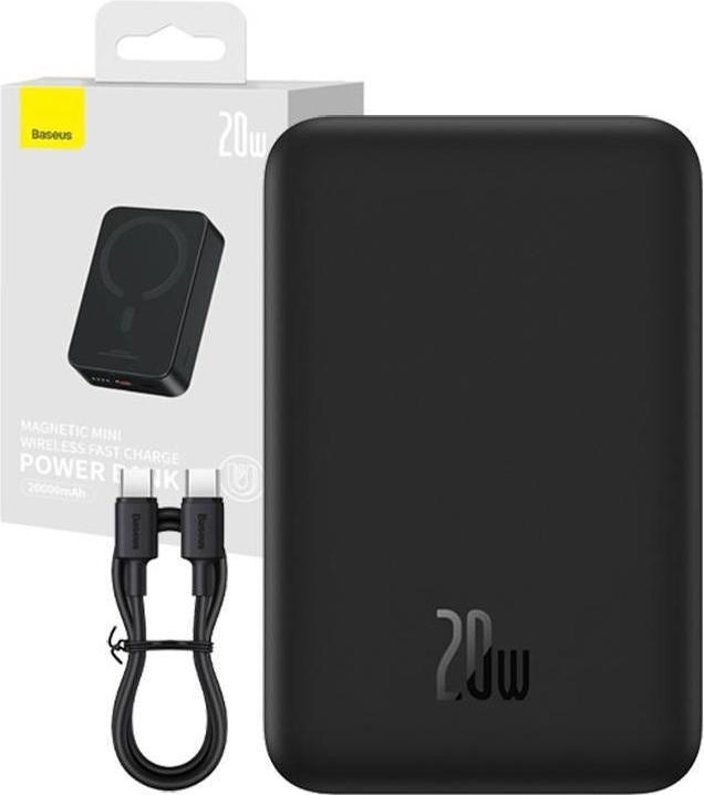 Actual product image Baseus Powerbank Magnetic Mini 20000mAh 20W (black) (20000 mAh, 20 W, 74 Wh)