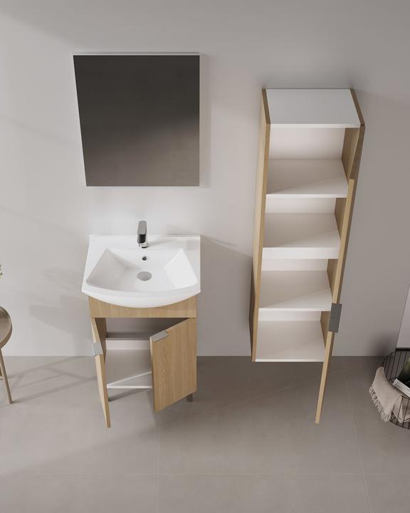 Produktbild Homitis Purus 55 Bathroom Cabinet With Sink & Mirror Set (2 Pieces)