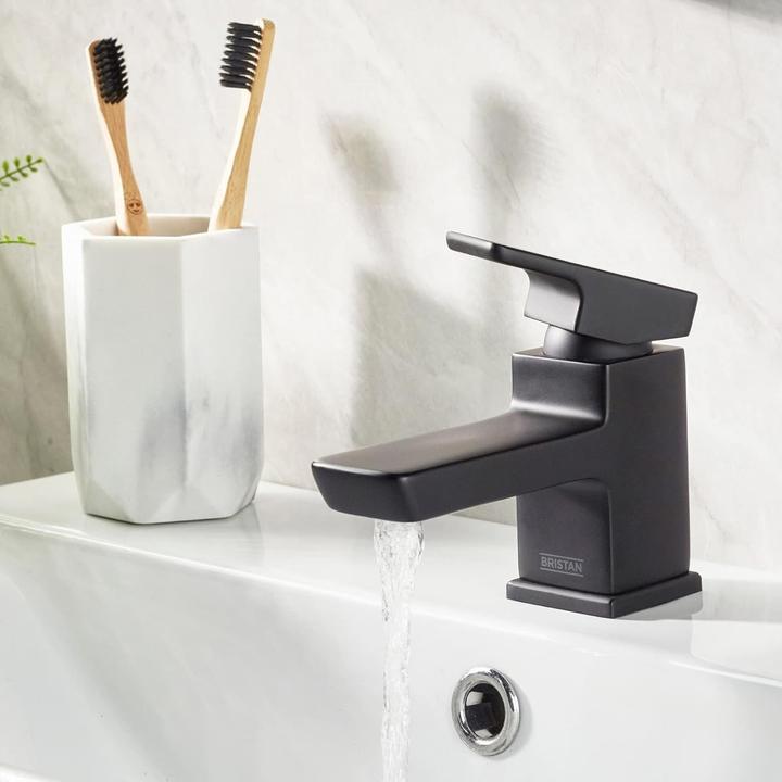 Actual product image Bristan Durable Modern Black Finish Clicker Waste Basin Tap