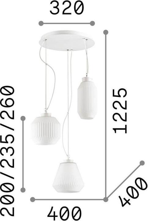 Immagine prodotto Ideal lux ORIGAMI lampada a sospensione E27 tripla ⌀400mm dimmerabile bianco 198095 (E27)