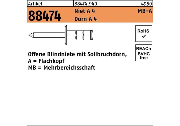 Immagine prodotto Rivetto POP R 88474 Testa piatta