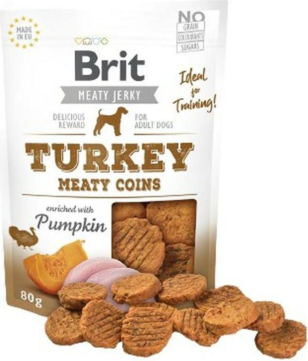 Produktbild Brit Jerky Turkey Meaty Coins Truthahn - Hundeleckerli - 80 g (Senior, 1 Stk., 80 g)