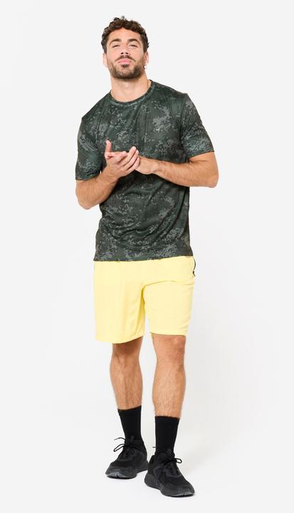 Image du produit Domyos Short de fitness avec poches zippées, jaune pastel (XXL)