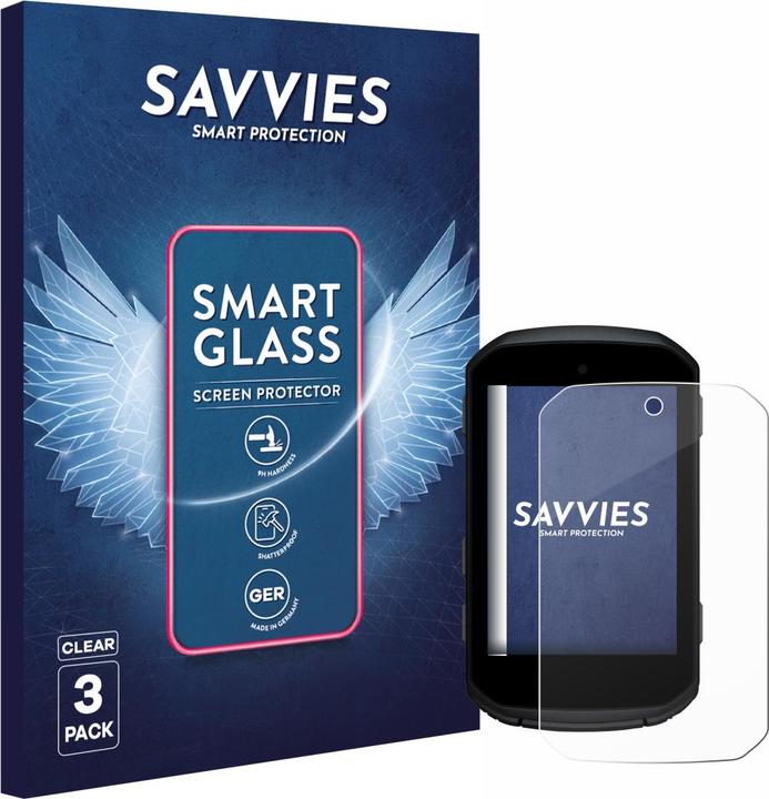 Savvies Panzer Schutzglas für Garmin Edge 850 Schutzfolie Displayschutz Display Schutz Glas Folie klar