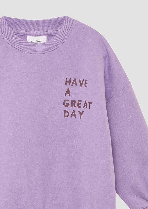 Produktbild s.Oliver Sweatshirt Oversized Sweatshirt mit Rückenprint und kuscheliger Innenseite (140)