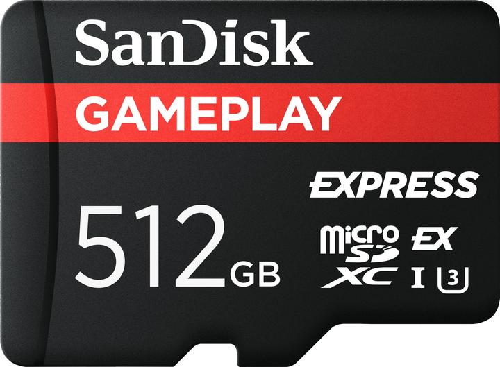 SANDISK Express GamePlay microSDXC 512GB (512 GB, microSD, microSD Express, microSDXC, U1, UHS-I)