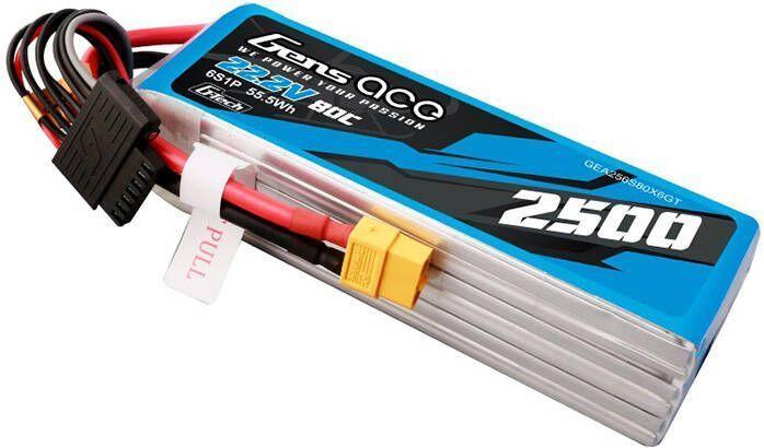 Produktbild Gens Ace G-Tech 2500mAh 22.2V 80C 6S1P Lipo Battery Pack with XT60 plug (22.20 V, 2500 mAh)