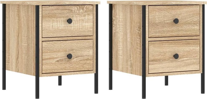 Image du produit VidaXL Tables de chevet 2 pcs. chêne Sonoma 40x42x50 cm bois composite (40 x 42 x 50 cm)