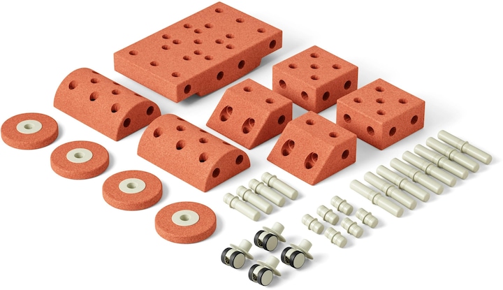 Productafbeelding Modu Dreamer Kit - Zachte blokken- 33 onderdelen - Open Ended speelgoed - Speelgoed 1 -2-3 jaar - Burnt O