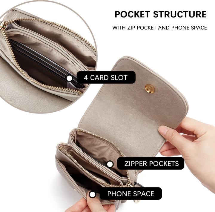 Produktbild Only-Bags.Store Handy Umhängetasche Leder, Handy Umhängetasche, Handytasche mit Geldbörse zum Umhängen