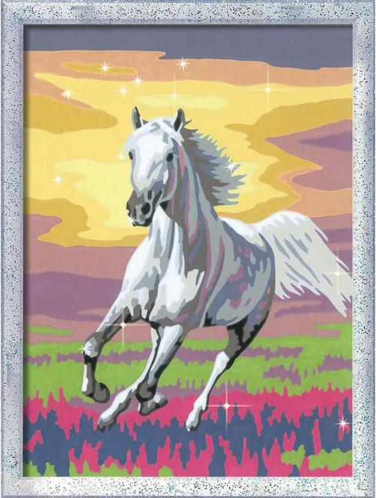 Image du produit Ravensburger Peinture par numéros 23768 - Cheval blanc au galop - Enfants à partir de 9 ans