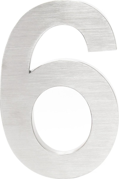 Produktbild Wiltec Hausnummer 6 Edelstahl Hausnummer modern 3D-Design rostfrei
