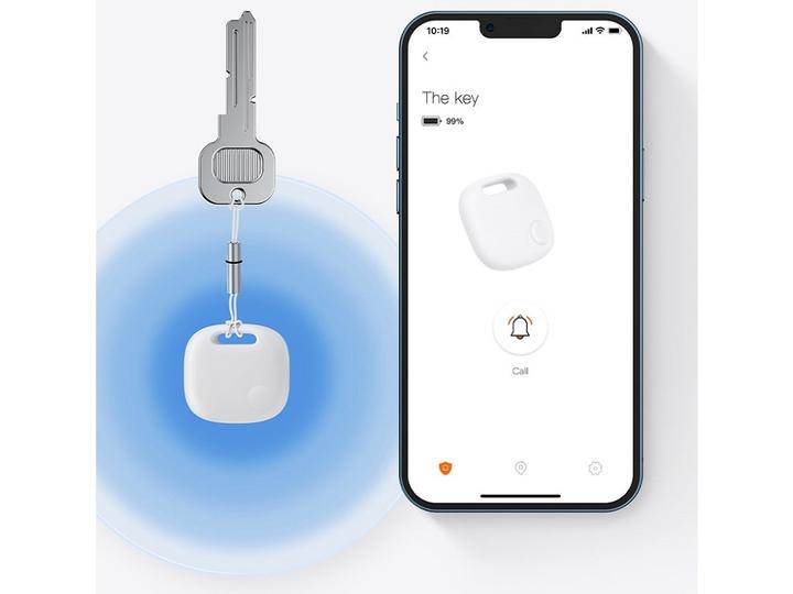 Actual product image Baseus T2 Pro Smart GPS Locator for Baby Bag Keys White (FMTP000002) (Android, iOS)