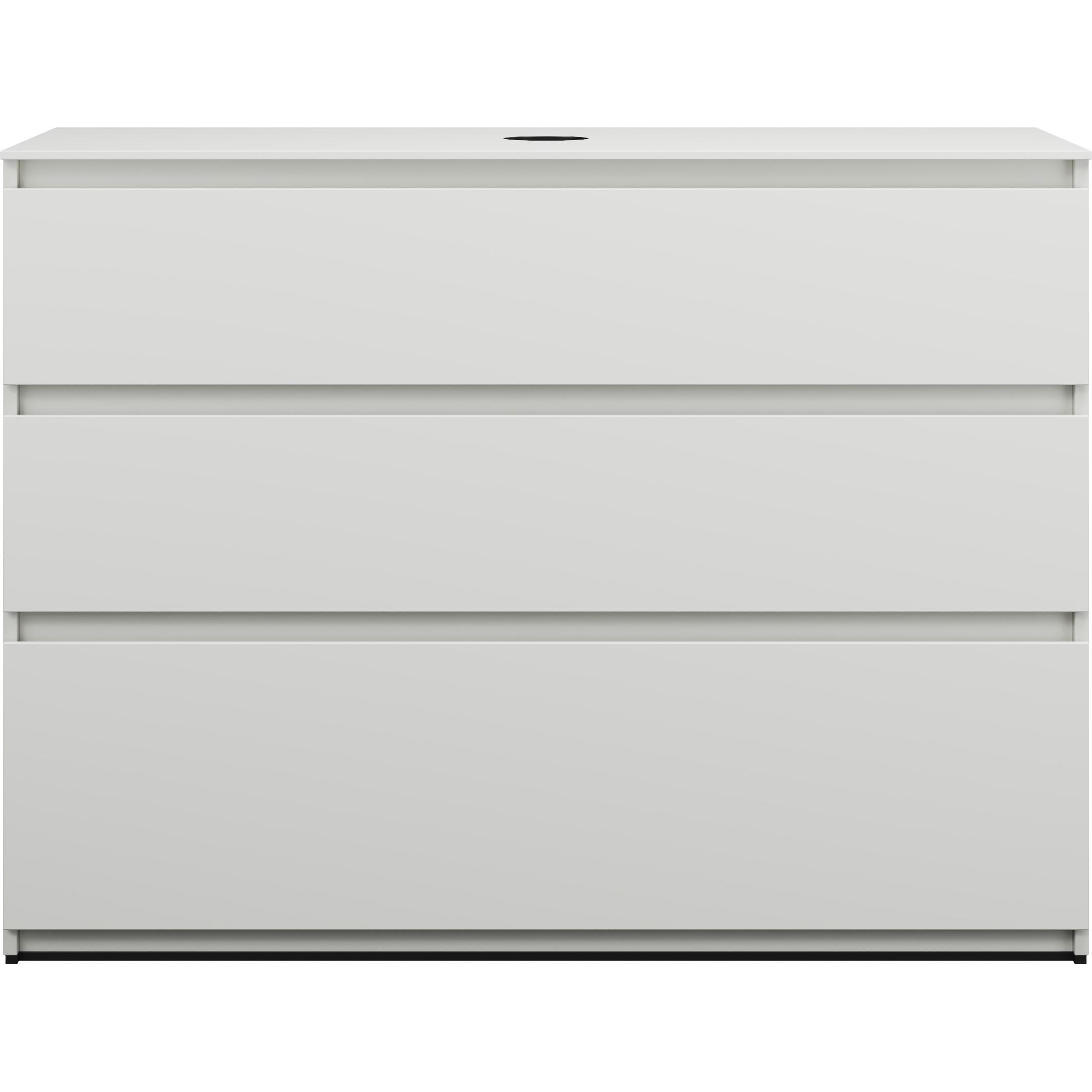 burgbad, Waschtischkonsole, Lin20 Waschtischunterschrank inklusive Konsolenplatte, 3 Auszüge, Tiefe 487mm, 1202x487x900