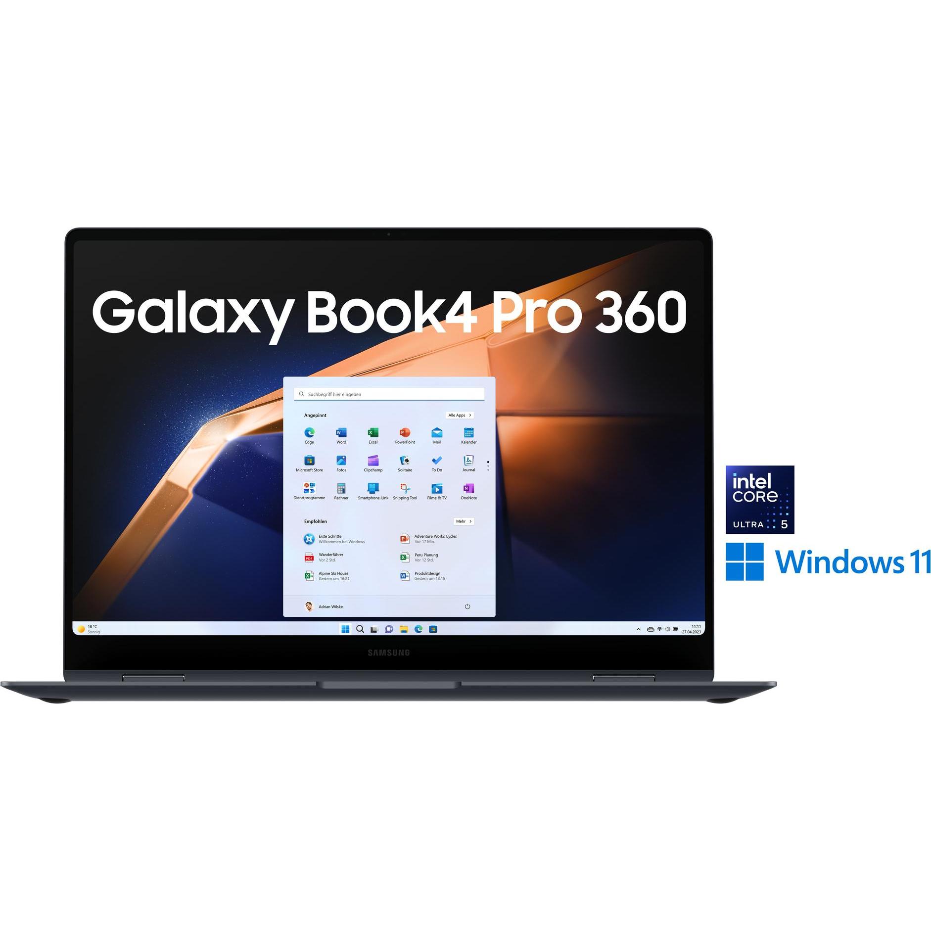 Thumbnail - Samsung Galaxy Book4 Pro 360 (16", Intel Core Ultra 5 125H, 16 GB, 512 GB, DE), Notebook, Grau