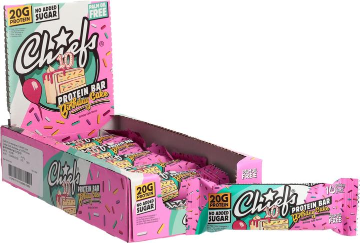 Image du produit Chiefs Protein Bar Birthday Cake 55g (12 pcs, 55 g)