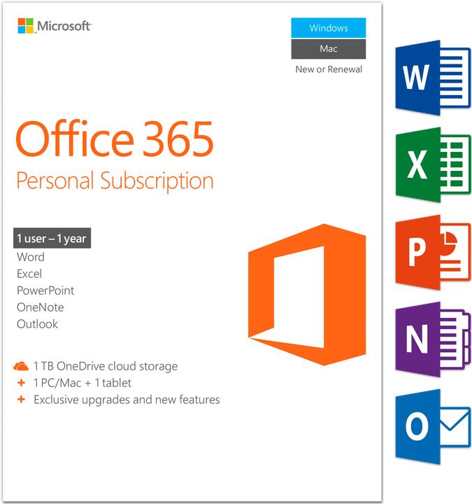 Microsoft Office 365 Personal (1 User, 12 Monate)
