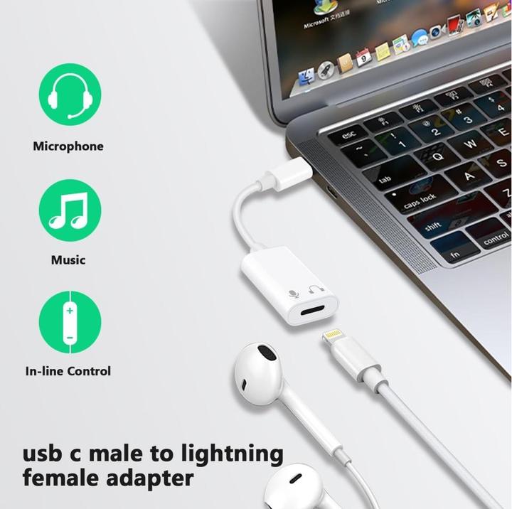 Image du produit PowerGuard Adaptateur USB-C vers Lightning pour casque d'écoute (USB Type C)
