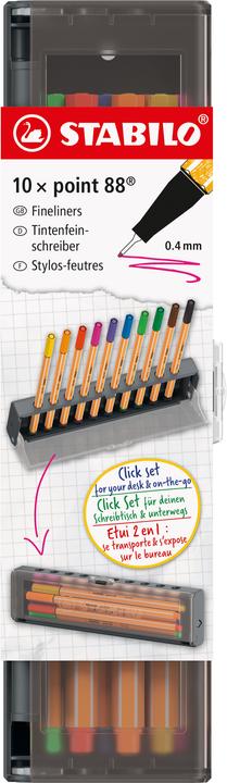 Black, Blue, Brown, Ice green, Light green, Orange, Pink, Red, Violet, Yellow