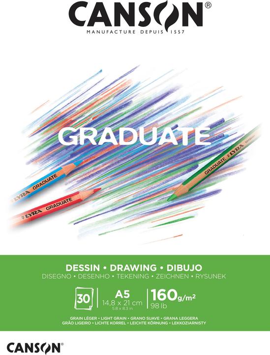 Immagine prodotto Canson GRADUATE - Blocco da disegno (A5, Nessuna rilegatura)