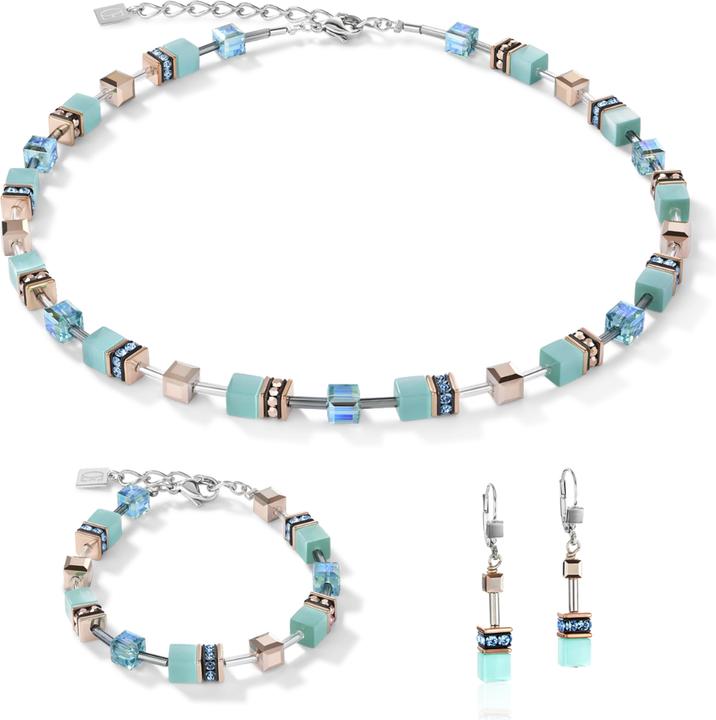 Actual product image Coeur de Lion GeoCube necklace (Stainless steel, Rose gold, 42 cm)