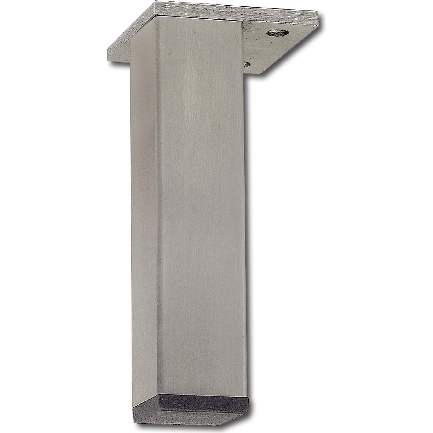 Simausrom, Tischbeine + Tischgestell, Dekorfuss Fix Fuss 30x30 mm Möbelfuss Möbelbeschlag L 120 mm Edelstahl gebürstet