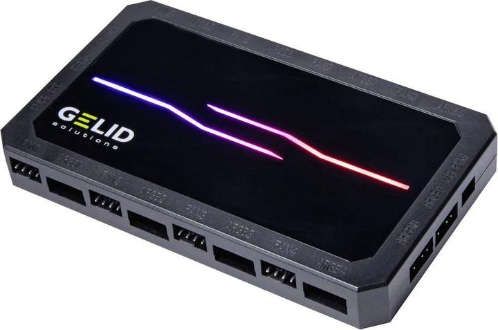 Gelid Solutions Amber 8 Pro Ventilateurs et contrôle ARGB - 8x PWM & 10x ARGB connecteurs (8 Ventilateur)