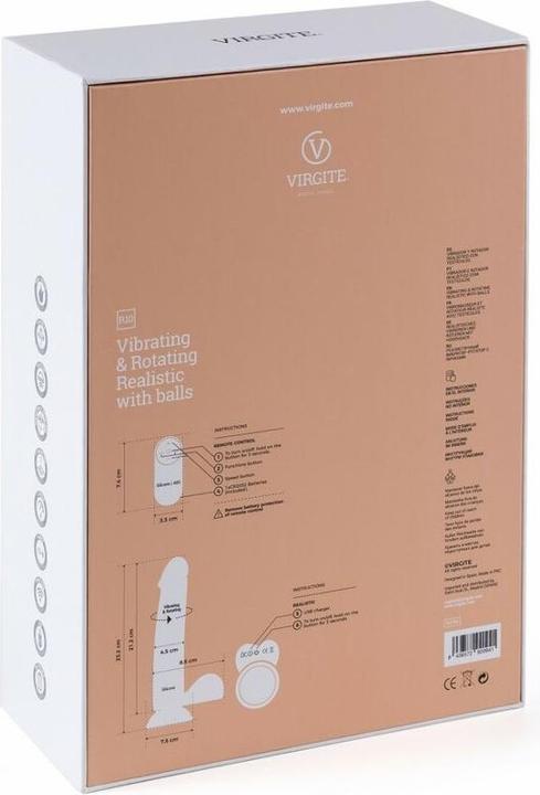 Actual product image Virgite Realistic Vibrator And Rotator "R10" 21cm With Remote Control