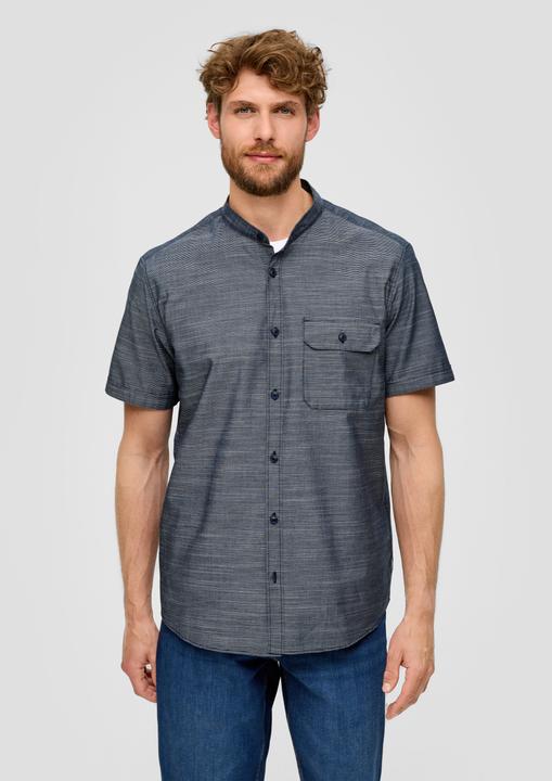 Produktbild S.Oliver Hemd Regular Fit: Hemd mit Stehkragen aus leichtem Strukturmaterial (M)