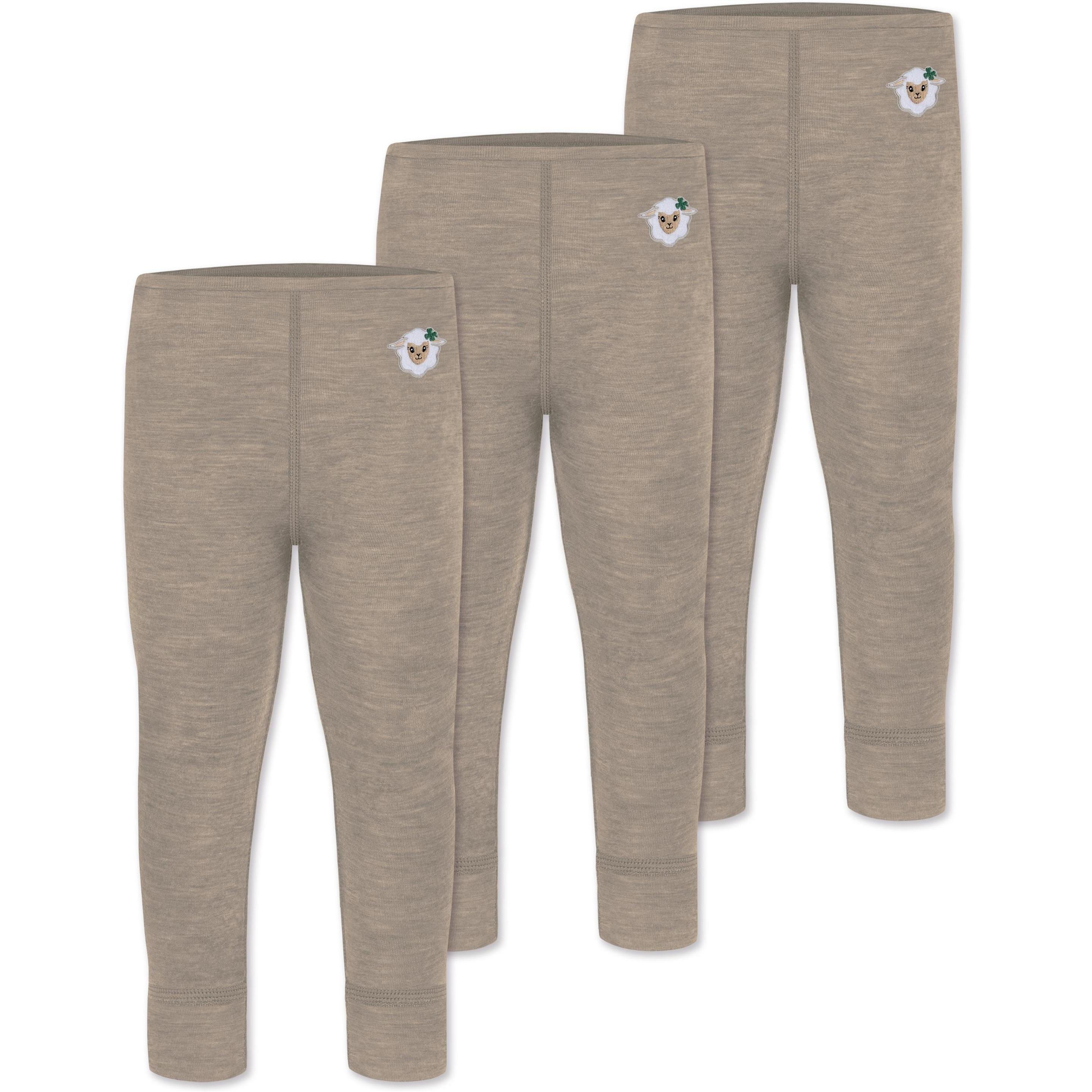 Normani, Herren, Funktionsunterhose, 3er Pack Baby Merino Lange Unterhose „Tutira" - 9505 (68), Beige, 68