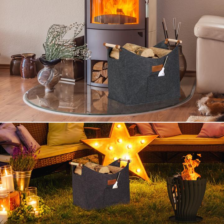 Image du produit Relaxdays Panier à bois décoratif