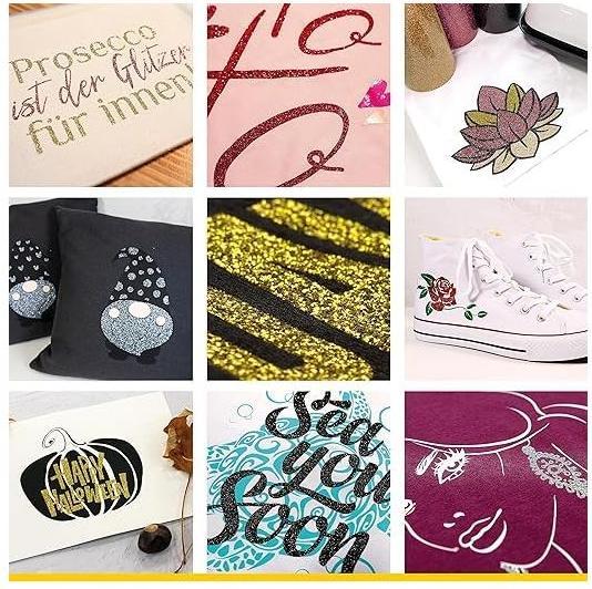 Produktbild Poli-tape Aufbügelfolie Pearl Glitter, 30.5 x 61 cm, Weiss