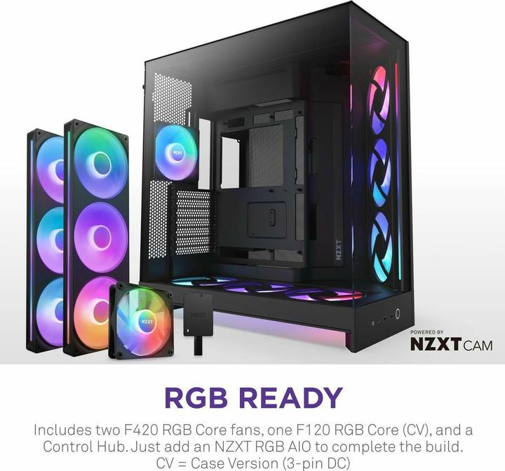 Produktbild NZXT H9 Flow RGB+ (ATX, Micro ATX (mATX), Mini-ITX)