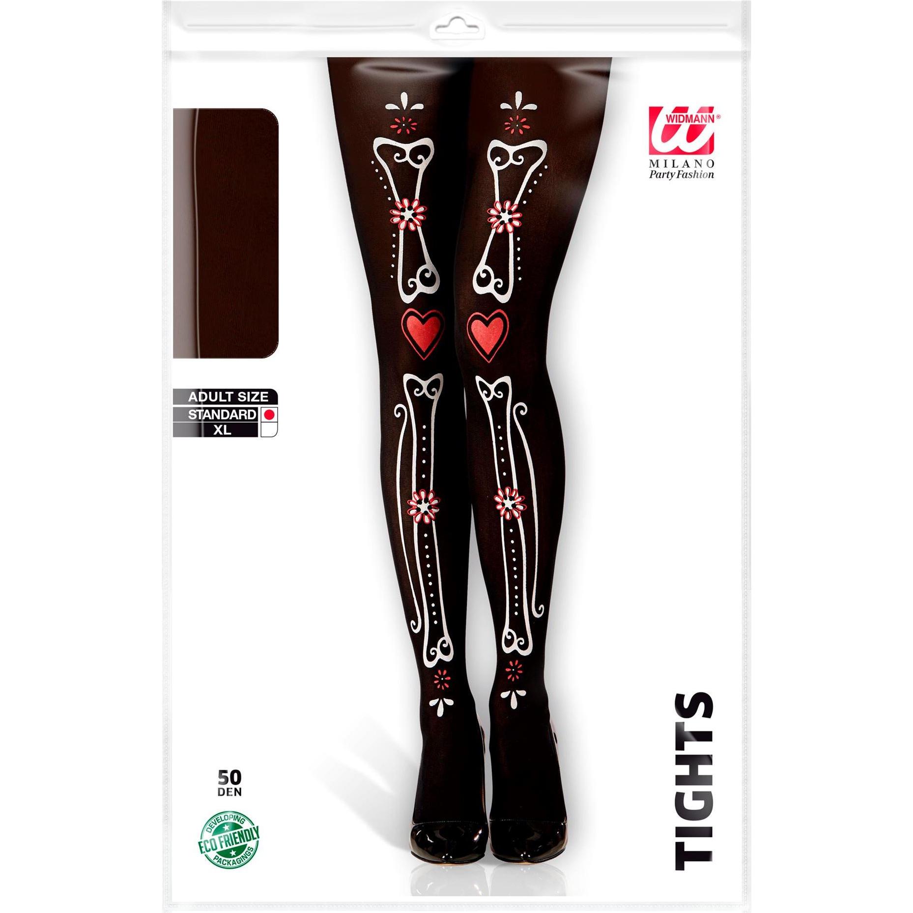 Thumbnail - Widmann Strumpfhose schwarz Knochen