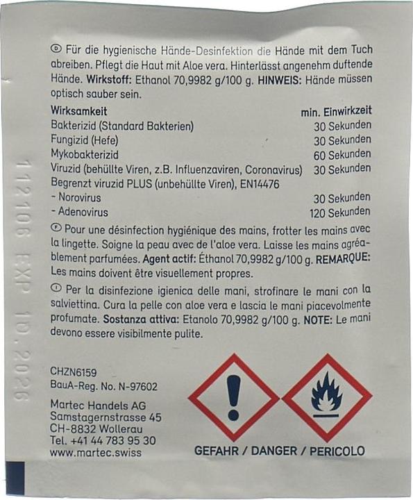Actual product image Martec Disinfectant wipes (50 g)