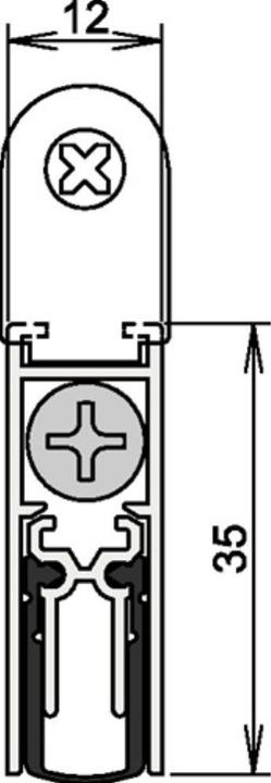Actual product image Athmer Door seal Double seal® M-12/35 1-392 1-sided Length 1083 mm Aluminium silver anodised Hol...