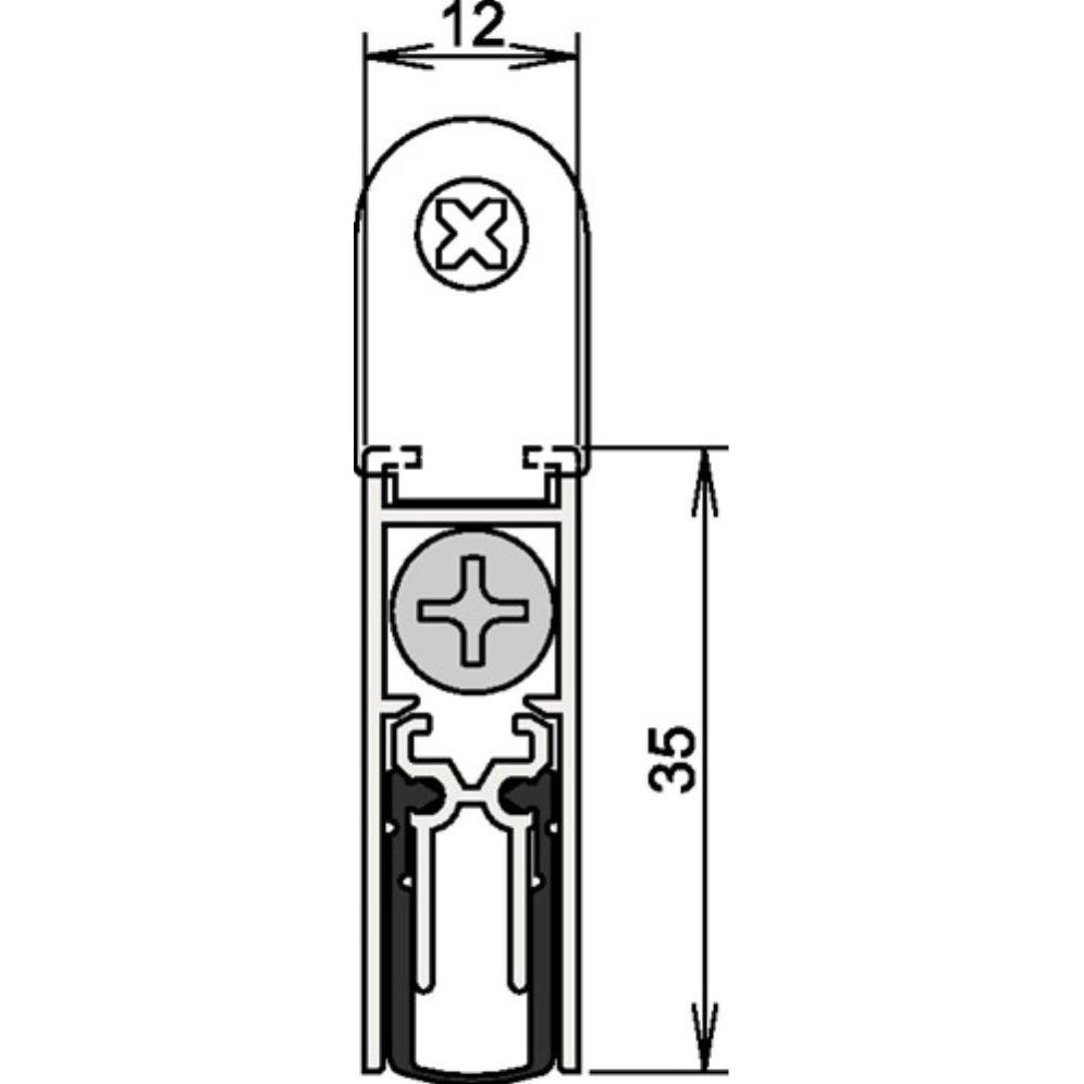 Athmer, Türdichtung, Türdichtung Doppeldicht M-12/35 1-392 1-seitig Länge 958 mm Aluminium silberfarben eloxiert Holz...