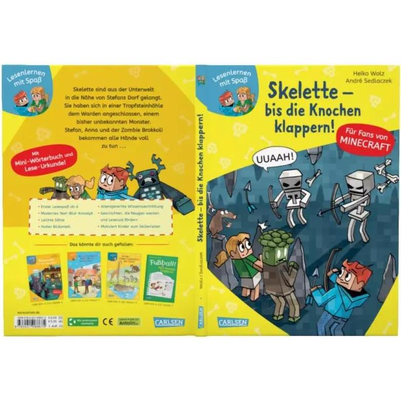 Thumbnail - Lesenlernen mit Spass – Minecraft 7: Skelette – bis die Knochen klappern!, Kinderbücher von Heiko Wolz, André Sedlaczek