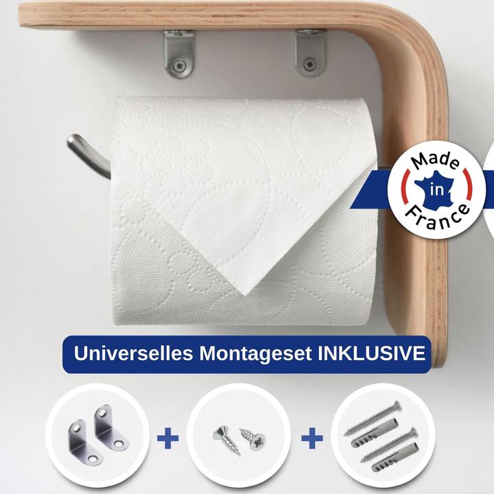 Actual product image Well Care Toilet roll holder wood white with shelf