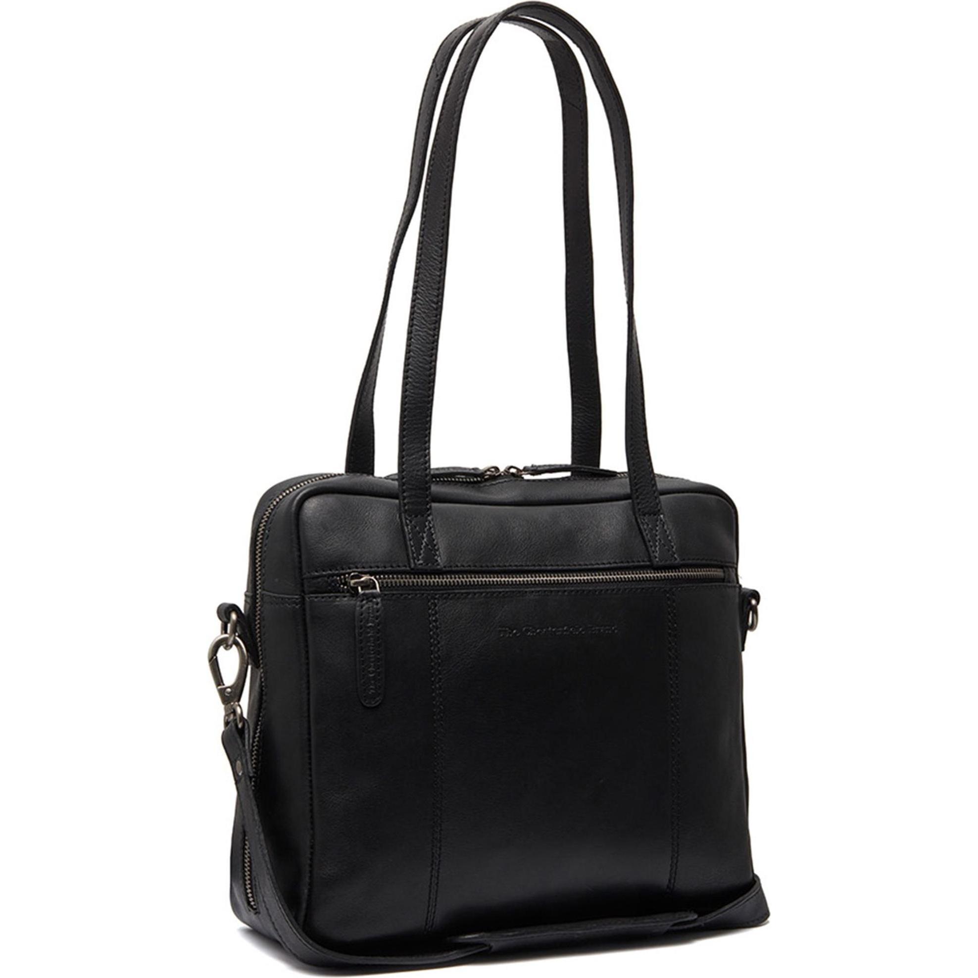 The Chesterfield Brand, Handtasche, Puglia Schultertasche Leder 27 cm Laptopfach, Schwarz