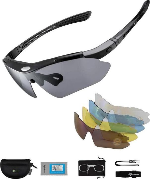 Rockbros 10003 gepolariseerde fietsbril - zwart